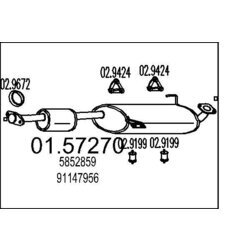 Stredný tlmič výfuku MTS 01.57270