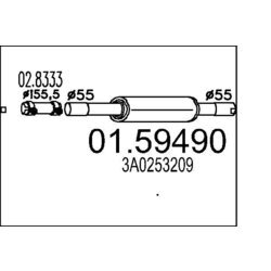 Predný tlmič výfuku MTS 01.59490