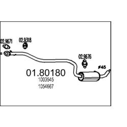 Stredný tlmič výfuku MTS 01.80180