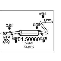 Stredný tlmič výfuku MTS 01.50080