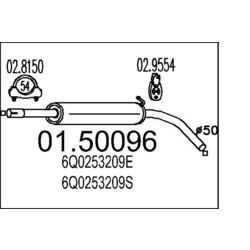 Stredný tlmič výfuku MTS 01.50096