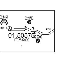 Stredný tlmič výfuku MTS 01.50575