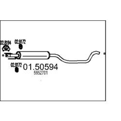 Stredný tlmič výfuku MTS 01.50594