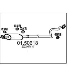 Stredný tlmič výfuku MTS 01.50618