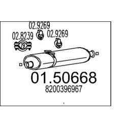 Stredný tlmič výfuku MTS 01.50668