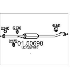 Stredný tlmič výfuku MTS 01.50698