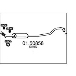 Stredný tlmič výfuku MTS 01.50858
