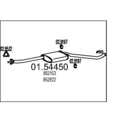 Stredný tlmič výfuku MTS 01.54450