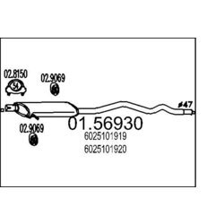 Stredný tlmič výfuku MTS 01.56930