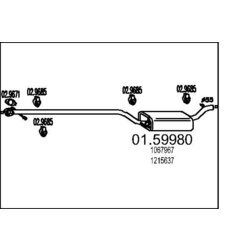 Stredný tlmič výfuku MTS 01.59980