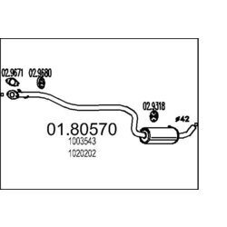 Stredný tlmič výfuku MTS 01.80570