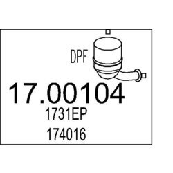 Filter sadzí/pevných častíc výfukového systému MTS 17.00104