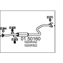Stredný tlmič výfuku MTS 01.50160