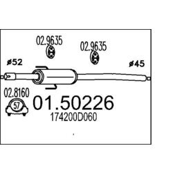 Stredný tlmič výfuku MTS 01.50226
