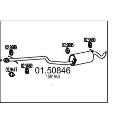 Stredný tlmič výfuku MTS 01.50846