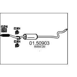 Stredný tlmič výfuku MTS 01.50903