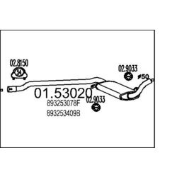Stredný tlmič výfuku MTS 01.53020