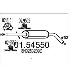 Stredný tlmič výfuku MTS 01.54550
