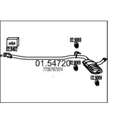 Stredný tlmič výfuku MTS 01.54720