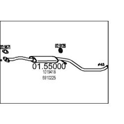Stredný tlmič výfuku MTS 01.55000