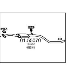 Stredný tlmič výfuku MTS 01.55070