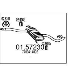 Stredný tlmič výfuku MTS 01.57230