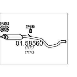 Stredný tlmič výfuku MTS 01.58560