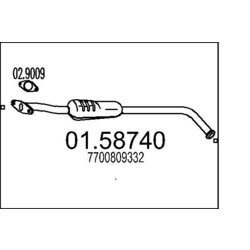 Stredný tlmič výfuku MTS 01.58740