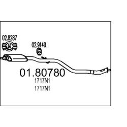 Stredný tlmič výfuku MTS 01.80780