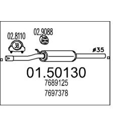 Stredný tlmič výfuku MTS 01.50130