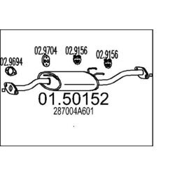 Stredný tlmič výfuku MTS 01.50152