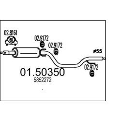 Stredný tlmič výfuku MTS 01.50350