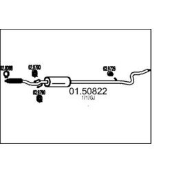 Stredný tlmič výfuku MTS 01.50822