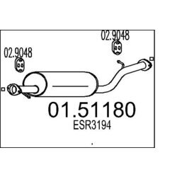 Stredný tlmič výfuku MTS 01.51180