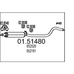 Stredný tlmič výfuku MTS 01.51480