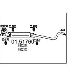 Stredný tlmič výfuku MTS 01.51760
