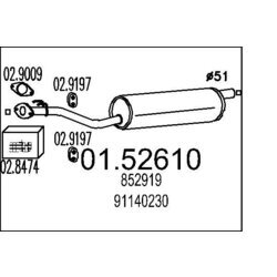 Stredný tlmič výfuku MTS 01.52610