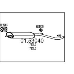 Stredný tlmič výfuku MTS 01.53040