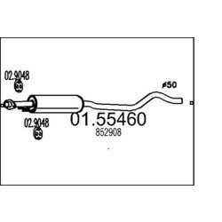 Stredný tlmič výfuku MTS 01.55460