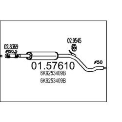 Stredný tlmič výfuku MTS 01.57610