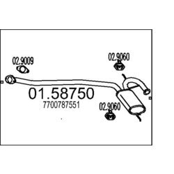 Stredný tlmič výfuku MTS 01.58750