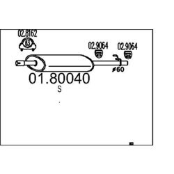 Stredný tlmič výfuku MTS 01.80040