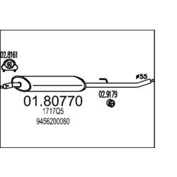 Stredný tlmič výfuku MTS 01.80770