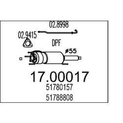 Filter sadzí/pevných častíc výfukového systému MTS 17.00017
