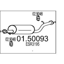 Stredný tlmič výfuku MTS 01.50093