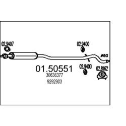 Stredný tlmič výfuku MTS 01.50551