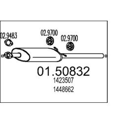 Stredný tlmič výfuku MTS 01.50832