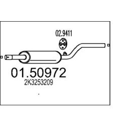 Stredný tlmič výfuku MTS 01.50972