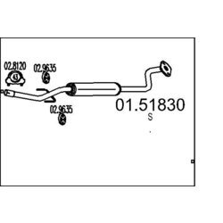 Stredný tlmič výfuku MTS 01.51830