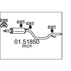 Stredný tlmič výfuku MTS 01.51850